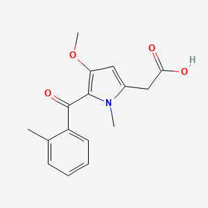 molecular formula C16H17NO4 B8492084 [4-Methoxy-1-methyl-5-(2-methylbenzoyl)-1H-pyrrol-2-yl]acetic acid CAS No. 86186-92-7
