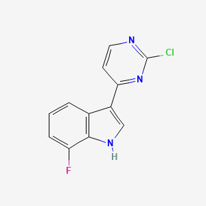 molecular formula C12H7ClFN3 B8492088 7-Fluoro-3-(2-chloro-pyrimidin-4-yl)-1H-indole 