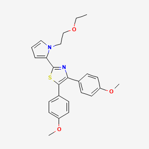molecular formula C25H26N2O3S B8492105 Thiazole, 4,5-bis(4-methoxyphenyl)-2-(1-(2-ethoxyethyl)-1H-pyrrol-2-yl)- CAS No. 101001-54-1