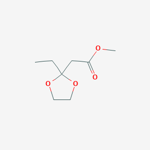 molecular formula C8H14O4 B8492198 Methyl (2-ethyl-1,3-dioxolan-2-yl)acetate 