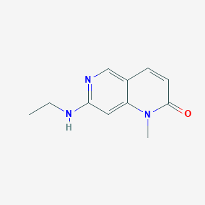 molecular formula C11H13N3O B8492246 7-(Ethylamino)-1-methyl-1,6-naphthyridin-2(1H)-one 
