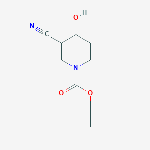 molecular formula C11H18N2O3 B8492322 Tert-butyl 3-cyano-4-hydroxypiperidine-1-carboxylate 
