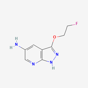 molecular formula C8H9FN4O B8492354 3-(2-fluoroethoxy)-1H-pyrazolo[3,4-b]pyridin-5-amine 