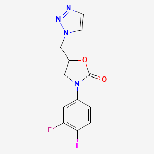 (R)-5-((1H-1,2,3-Triazol-1-yl)methyl)-3-(3-fluoro-4-iodophenyl)oxazolidin-2-one