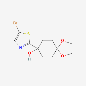 molecular formula C11H14BrNO3S B8492512 8-(5-Bromo-1,3-thiazol-2-yl)-1,4-dioxaspiro[4.5]decan-8-ol 