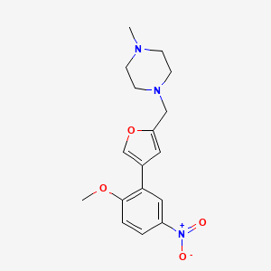 molecular formula C17H21N3O4 B8492555 1-{[4-(2-Methoxy-5-nitrophenyl)furan-2-yl]methyl}-4-methylpiperazine CAS No. 846023-59-4