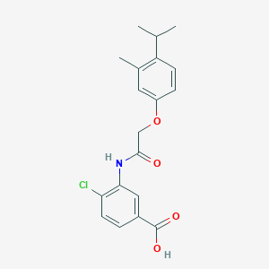 molecular formula C19H20ClNO4 B8492567 4-Chloro-3-[2-(4-isopropyl-3-methyl-phenoxy)-acetylamino]-benzoic acid 