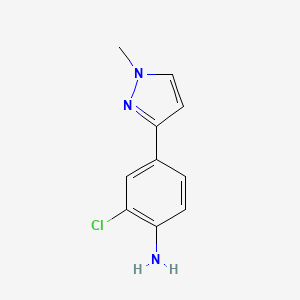 molecular formula C10H10ClN3 B8492592 2-Chloro-4-(1-methyl-1H-pyrazol-3-yl)aniline 