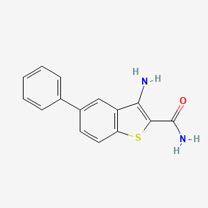 molecular formula C15H12N2OS B8492632 Benzo[b]thiophene-2-carboxamide,3-amino-5-phenyl- 