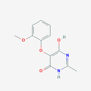 molecular formula C12H12N2O4 B8492640 5-(o-Methoxyphenoxy)-4,6-dihydroxy-2-methyl-pyrimidine 