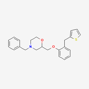 molecular formula C23H25NO2S B8492907 4-Benzyl-2-({2-[(thiophen-2-yl)methyl]phenoxy}methyl)morpholine CAS No. 62473-77-2