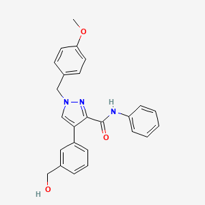 1h-Pyrazole-3-carboxamide,4-[3-(hydroxymethyl)phenyl]-1-[(4-methoxyphenyl)methyl]-n-phenyl-