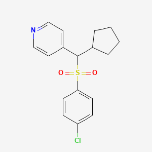 molecular formula C17H18ClNO2S B8493070 4-[(4-Chlorobenzene-1-sulfonyl)(cyclopentyl)methyl]pyridine CAS No. 558462-64-9