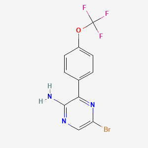 molecular formula C11H7BrF3N3O B8493101 5-Bromo-3-(4-trifluoromethoxy-phenyl)-pyrazin-2-ylamine 