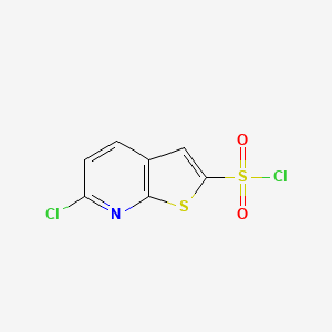 molecular formula C7H3Cl2NO2S2 B8493234 6-Chlorothieno[2,3-b]pyridine-2-sulfonyl chloride 