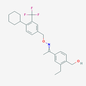 molecular formula C25H30F3NO2 B8493270 4-[1-[[[4-Cyclohexyl-3-(trifluoromethyl)benzyl]oxy]imino]ethyl]-2-ethylbenzyl Alcohol 