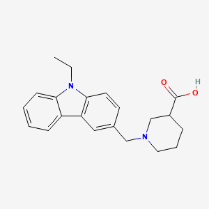 molecular formula C21H24N2O2 B8493360 1-((9-ethyl-9H-carbazol-3-yl)methyl)piperidine-3-carboxylic acid 
