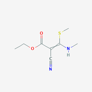 molecular formula C8H12N2O2S B8493388 Ethyl 3-methylamino-3-methylthio-2-cyanoacrylate 