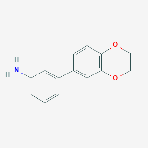 molecular formula C14H13NO2 B8493461 3-(2,3-Dihydro-benzo[1,4]dioxin-6-yl)-phenylamine 