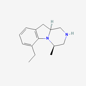 molecular formula C14H20N2 B8493469 (4R,10aS)-6-Ethyl-4-methyl-1,2,3,4,10,10a-hexahydropyrazino[1,2-a]indole 