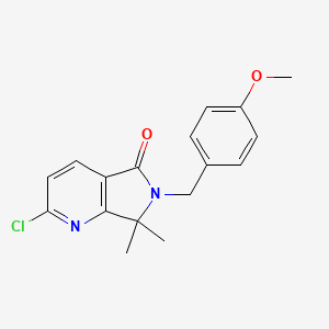 molecular formula C17H17ClN2O2 B8493474 2-Chloro-6-(4-methoxybenzyl)-7,7-dimethyl-6,7-dihydro-5H-pyrrolo[3,4-b]pyridin-5-one CAS No. 1440519-74-3
