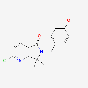 B8493474 2-Chloro-6-(4-methoxybenzyl)-7,7-dimethyl-6,7-dihydro-5H-pyrrolo[3,4-b]pyridin-5-one CAS No. 1440519-74-3