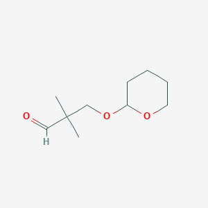 molecular formula C10H18O3 B8493483 2,2-dimethyl-3-[(tetrahydro-2H-pyran-2-yl)oxy]propanal 