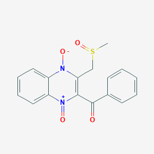 molecular formula C17H14N2O4S B8493489 2-Benzoyl-3-methylsulfinylmethylquinoxaline 1,4-dioxide CAS No. 62686-00-4