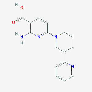 molecular formula C16H18N4O2 B8493513 2-Amino-6-(3-(pyridin-2-yl)piperidin-1-yl)nicotinic acid 