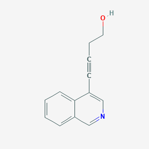 molecular formula C13H11NO B8493583 4-(4-Isoquinolinyl)-3-butyn-1-ol 