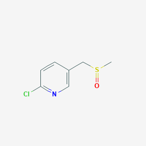 molecular formula C7H8ClNOS B8493597 2-Chloro-5-[(methylsulfinyl)methyl]pyridine 