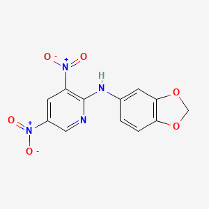 molecular formula C12H8N4O6 B8493604 N-(2H-1,3-Benzodioxol-5-yl)-3,5-dinitropyridin-2-amine CAS No. 61964-12-3