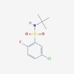 molecular formula C10H13ClFNO2S B8493676 N-tert-butyl-5-chloro-2-fluoro-benzenesulfonamide 