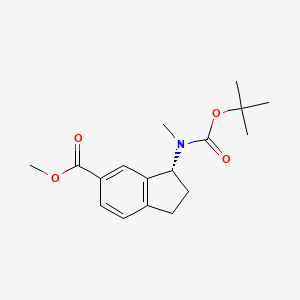 molecular formula C17H23NO4 B8493730 (R)-Methyl 3-(tert-butoxycarbonyl(methyl)amino)-2,3-dihydro-1H-indene-5-carboxylate 
