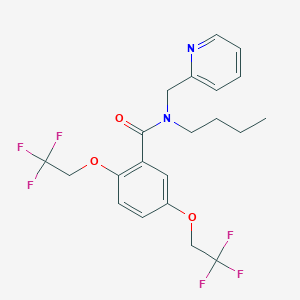 molecular formula C21H22F6N2O3 B8493793 N-Butyl-N-[(pyridin-2-yl)methyl]-2,5-bis(2,2,2-trifluoroethoxy)benzamide CAS No. 62523-24-4