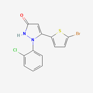 molecular formula C13H8BrClN2OS B8493815 5-(5-bromo-thiophene-2-yl)-1-(2-chloro-phenyl)-1H-pyrazole-3-ol 