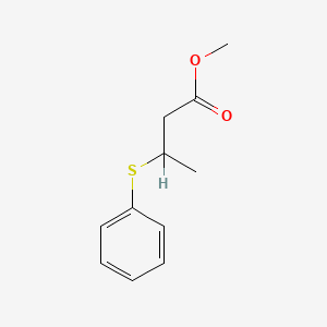 molecular formula C11H14O2S B8493836 Butyric acid, 3-(phenylthio)-, methyl ester CAS No. 29943-38-2