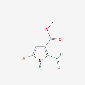 molecular formula C7H6BrNO3 B8493972 methyl 5-bromo-2-formyl-1H-pyrrole-3-carboxylate 