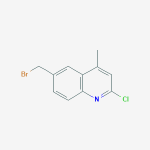 molecular formula C11H9BrClN B8493996 6-Bromomethyl-2-chloro-4-methylquinoline 