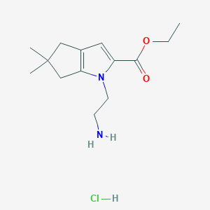 Ethyl 1-(2-Aminoethyl)-5,5-dimethyl-1,4,5,6-tetrahydrocyclopenta[b]pyrrole-2-carboxylate hydrochloride