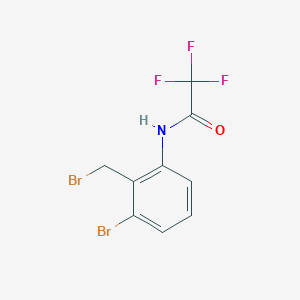 molecular formula C9H6Br2F3NO B8494160 Acetamide, N-[3-bromo-2-(bromomethyl)phenyl]-2,2,2-trifluoro- 