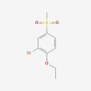 molecular formula C9H11BrO3S B8494206 2-Bromo-1-ethoxy-4-(methylsulfonyl)benzene 