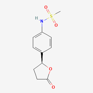 molecular formula C11H13NO4S B8494223 N-[4-[(2S)-Tetrahydro-5-oxo-2-furanyl]-phenyl]methanesulfonamide CAS No. 477809-05-5