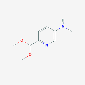 molecular formula C9H14N2O2 B8494271 6-[bis(methyloxy)methyl]-N-methyl-3-pyridinamine 