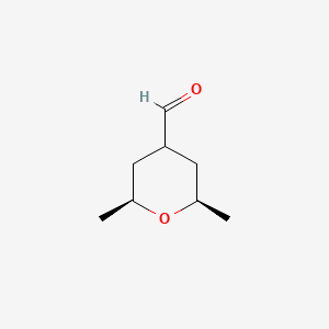 molecular formula C8H14O2 B8494313 cis-2,6-Dimethyltetrahydro-2H-pyran-4-carbaldehyde 