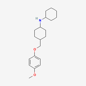 molecular formula C20H31NO2 B8494418 N-cyclohexyl-4-[(4-methoxyphenoxy)methyl]cyclohexan-1-amine CAS No. 920280-69-9