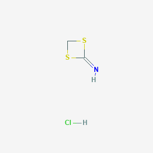 molecular formula C2H4ClNS2 B8494455 1,3-Dithietan-2-imine hydrochloride 