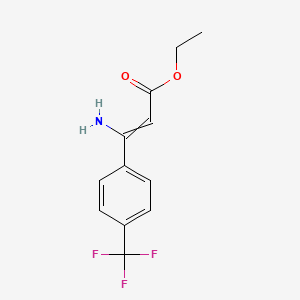 molecular formula C12H12F3NO2 B8494503 Ethyl 3-amino-3-(4-trifluoromethylphenyl)acrylate 