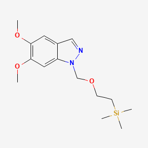 molecular formula C15H24N2O3Si B8494531 2-[(5,6-Dimethoxyindazol-1-yl)methoxy]ethyl-trimethylsilane 