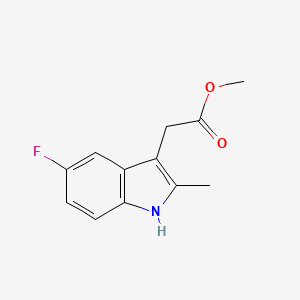 molecular formula C12H12FNO2 B8494537 methyl 2-(5-fluoro-2-methyl-1H-indol-3-yl)acetate 